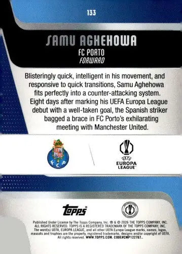 2025-26 Topps UEFA Club Competitions #133 Samu Aghehowa NM-MT ID:82294 - Soccer Card Single