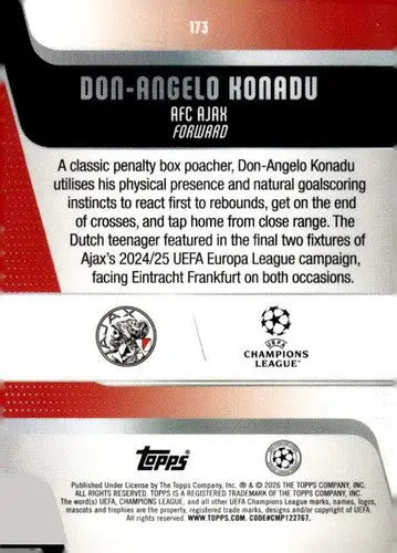 2025-26 Topps UEFA Club Competitions #173 Don-Angelo Konadu NM-MT RC Ro ID:82302 - Soccer Card Single