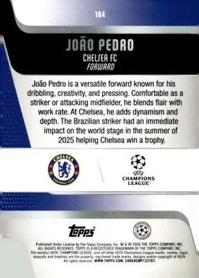 2025-26 Topps UEFA Club Competitions #184 Joao Pedro NM-MT ID:82307 - Soccer Card Single