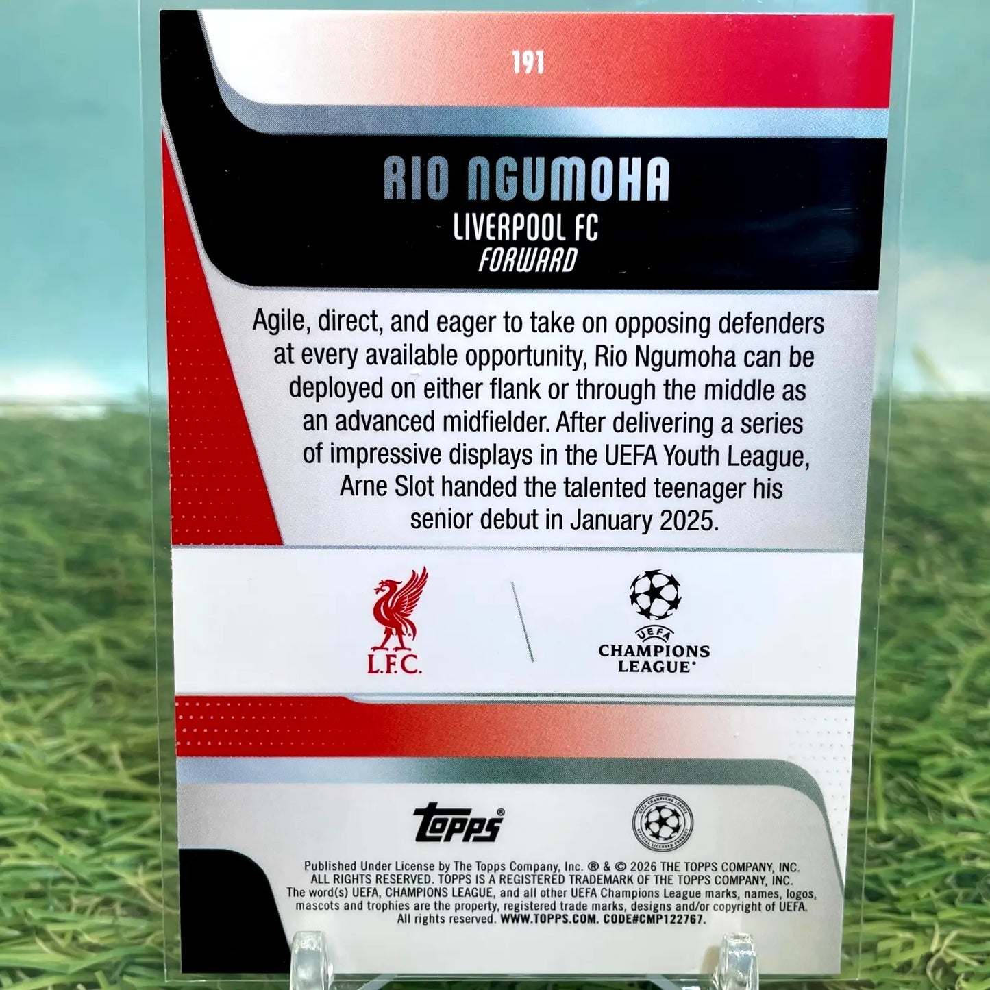2025-26 Topps UEFA Club Competitions #191 Rio Ngumoha RC Liverpool - Soccer Card Single
