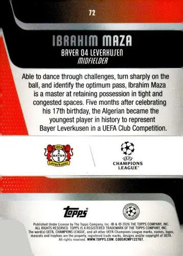 2025-26 Topps UEFA Club Competitions #72 Ibrahim Maza NM-MT ID:82273 - Soccer Card Single