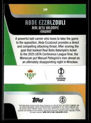 2025-26 Topps UEFA Club Competitions Abde Ezzalzouli #149 Betis
