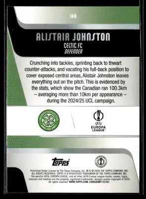 2025-26 Topps UEFA Club Competitions Alistair Johnston #148 Celtic