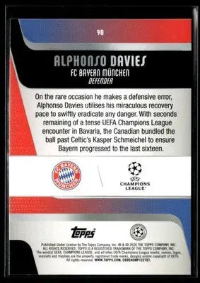 2025-26 Topps UEFA Club Competitions Alphonso Davies #90 FC Bayern Munchen