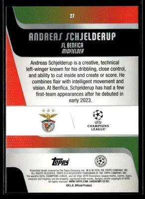 2025-26 Topps UEFA Club Competitions Andreas Schjelderup #27 Benfica