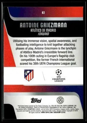 2025-26 Topps UEFA Club Competitions Antoine Griezmann #82 Atletico Madrid