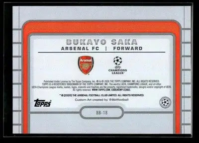 2025-26 Topps UEFA Club Competitions Bukayo Saka #8B-18 8-Bit Shots Arsenal FC - Soccer Card Single