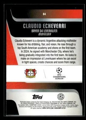 2025-26 Topps UEFA Club Competitions Claudio Echeverri #84 Bayer 04 Leverkusen - Soccer Card Single