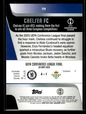 2025-26 Topps UEFA Club Competitions UEFA Conference League #179 Chelsea FC - Soccer Card Single