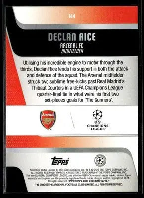 2025-26 Topps UEFA Club Competitions Declan Rice #164 Arsenal FC