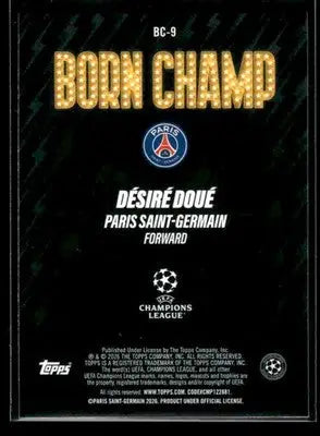 2025-26 Topps UEFA Club Competitions Désiré Doué #BC-9 Born Champ
