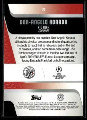 2025-26 Topps UEFA Club Competitions Don-Angelo Konadu #173 RC Ajax
