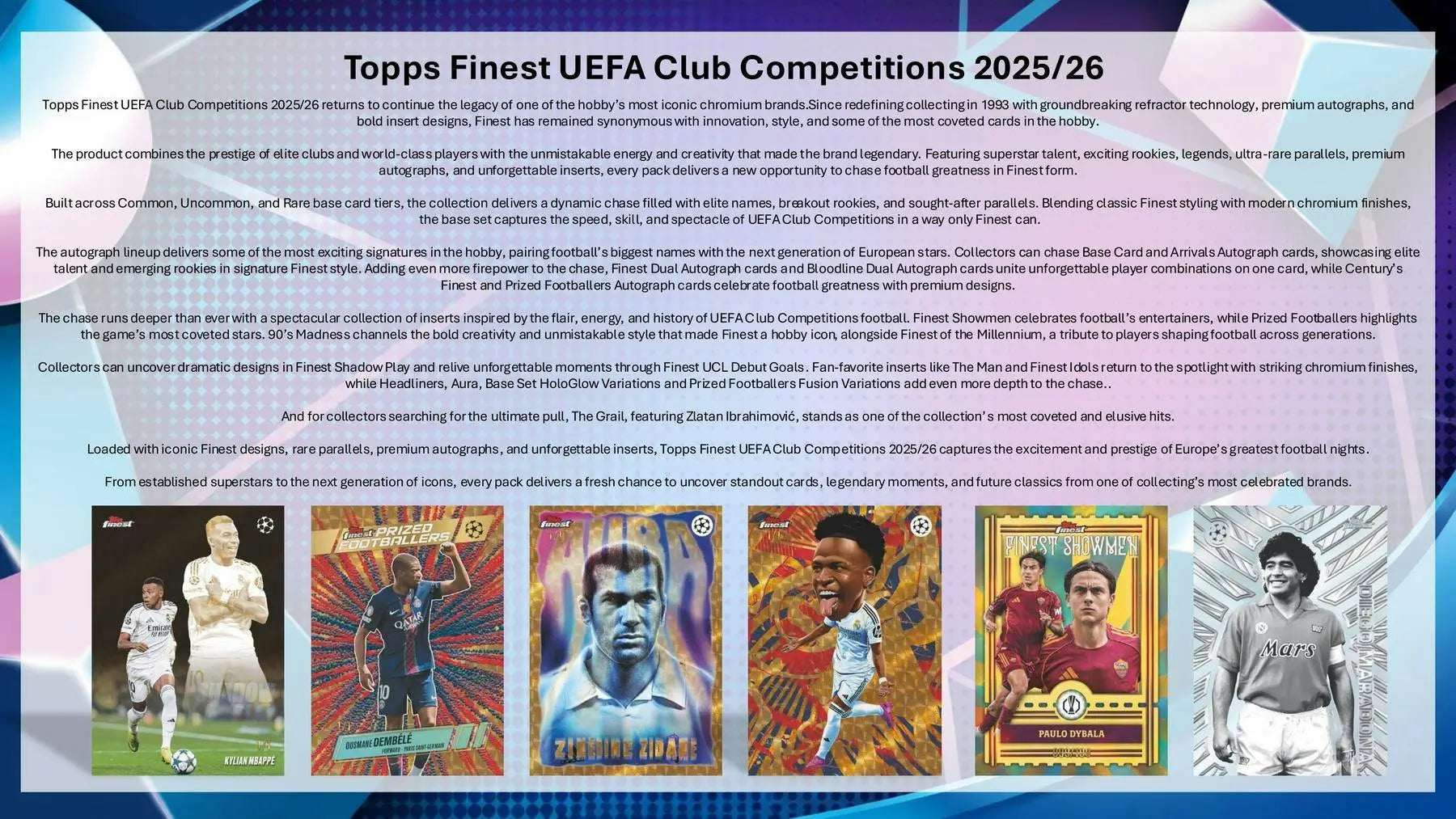 2025/26 Topps UEFA Club Competitions Finest Soccer Hobby Box | Columbia Sports Cards - Sports Card Hobby Boxes