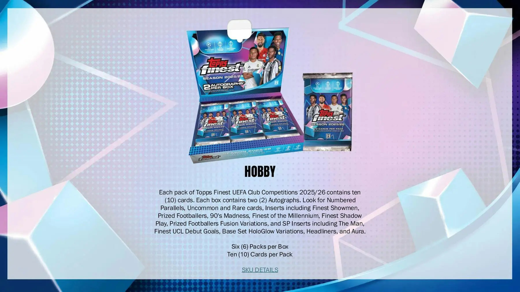 2025/26 Topps UEFA Club Competitions Finest Soccer Hobby Box | Columbia Sports Cards - Sports Card Hobby Boxes