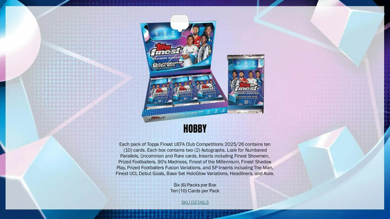 2025/26 Topps UEFA Club Competitions Finest Soccer Hobby Box | Columbia Sports Cards - Sports Card Hobby Boxes