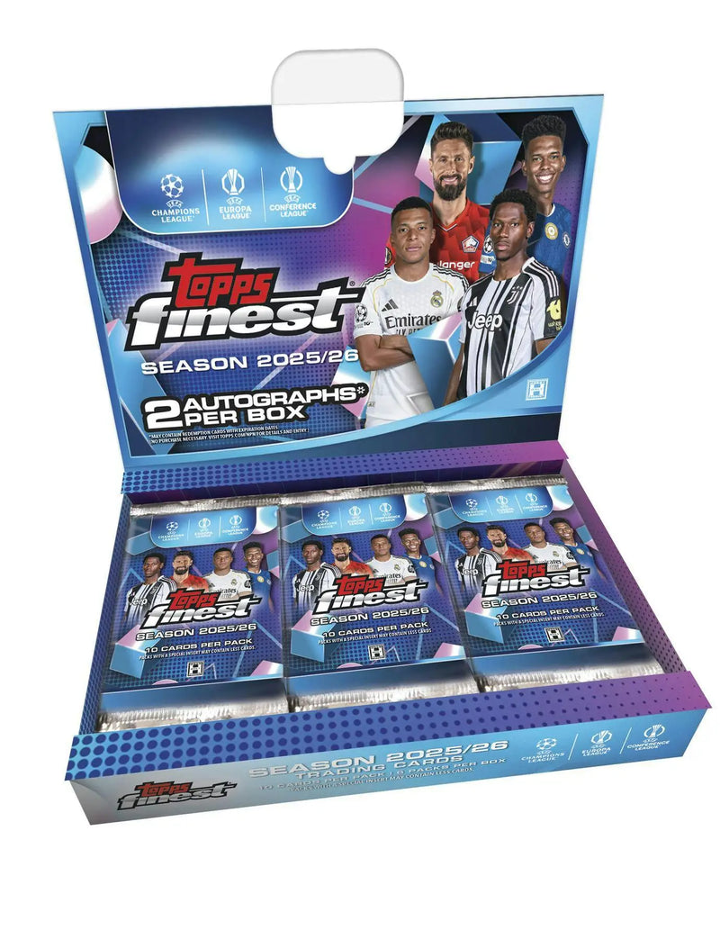 2025/26 Topps UEFA Club Competitions Finest Soccer Hobby Box | Columbia Sports Cards - Sports Card Hobby Boxes