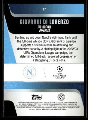 2025-26 Topps UEFA Club Competitions Giovanni Di Lorenzo #77 Napoli