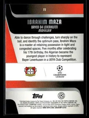 2025-26 Topps UEFA Club Competitions Ibrahim Maza #72 Bayer 04 Leverkusen