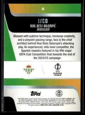 2025-26 Topps UEFA Club Competitions Isco #35 Betis