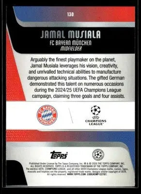 2025-26 Topps UEFA Club Competitions Jamal Musiala #130 FC Bayern Munchen - Soccer Card Single