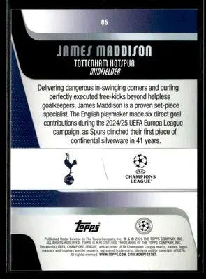 2025-26 Topps UEFA Club Competitions James Maddison #85 Tottenham Hotspur