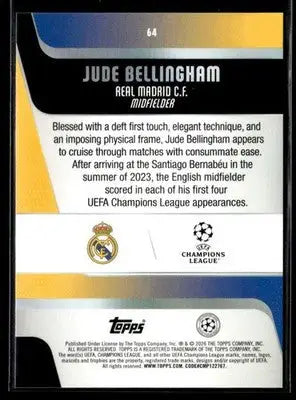 2025-26 Topps UEFA Club Competitions Jude Bellingham #64 Real Madrid CF