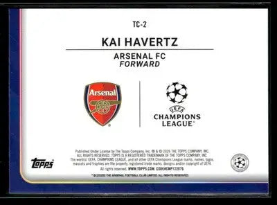 2025-26 Topps UEFA Club Competitions Kai Havertz #TC-2 Trophy Chasers Arsenal FC