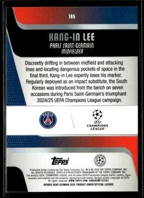 2025-26 Topps UEFA Club Competitions Kang-in Lee #185 Paris Saint-Germain