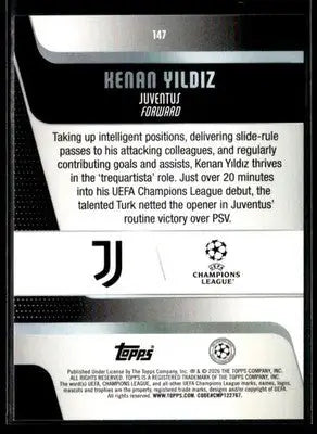2025-26 Topps UEFA Club Competitions Kenan Yildiz #147 Juventus