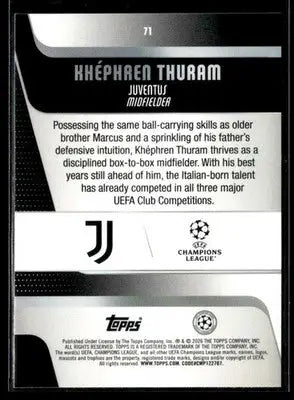 2025-26 Topps UEFA Club Competitions Khéphren Thuram #71 Raindrops Juventus