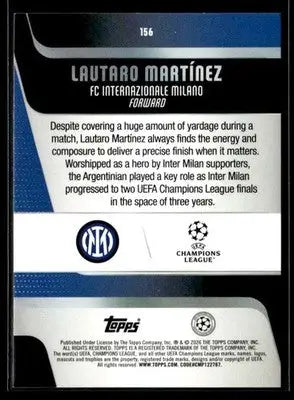 2025-26 Topps UEFA Club Competitions Lautaro Martínez #156 Inter Milan
