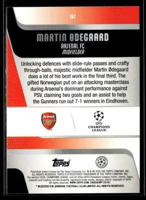 2025-26 Topps UEFA Club Competitions Martin Ødegaard #157 Arsenal FC