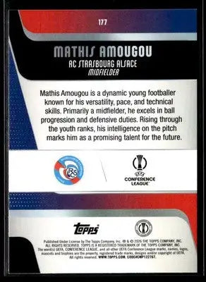 2025-26 Topps UEFA Club Competitions Mathis Amougou #177 RC RC Strasbourg
