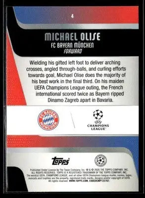 2025-26 Topps UEFA Club Competitions Michael Olise #4 FC Bayern Munchen