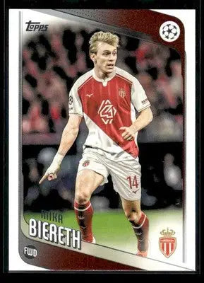 2025-26 Topps UEFA Club Competitions Mika Biereth #178 AS Monaco - Soccer Card Single