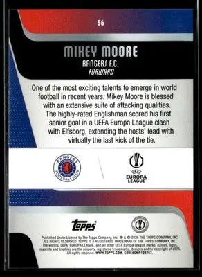 2025-26 Topps UEFA Club Competitions Mikey Moore #56 Glasgow Rangers