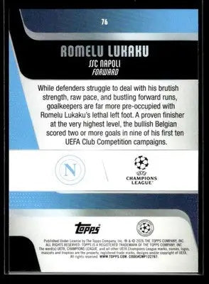 2025-26 Topps UEFA Club Competitions Romelu Lukaku #76 Napoli - Soccer Card Single