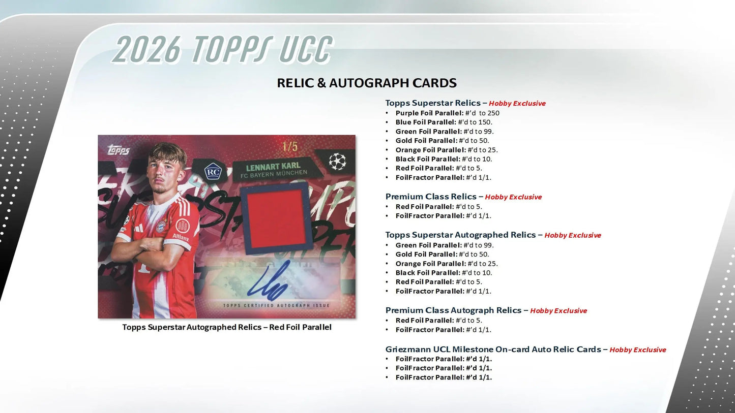 2025-26 Topps UEFA Club Competitions Soccer Hobby Box - Sports Cards - Soccer Sealed