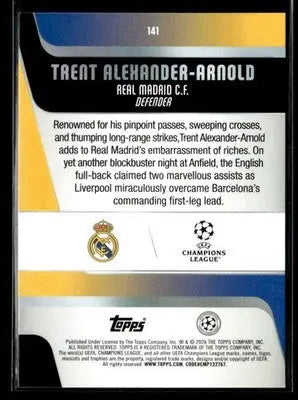 2025-26 Topps UEFA Club Competitions Trent Alexander-Arnold #141 Real Madrid CF
