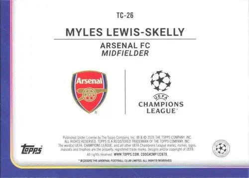 2025-26 Topps UEFA Club Competitions Trophy Chasers #TC-26 Myles Lewis- ID:82254 - Soccer Card Single