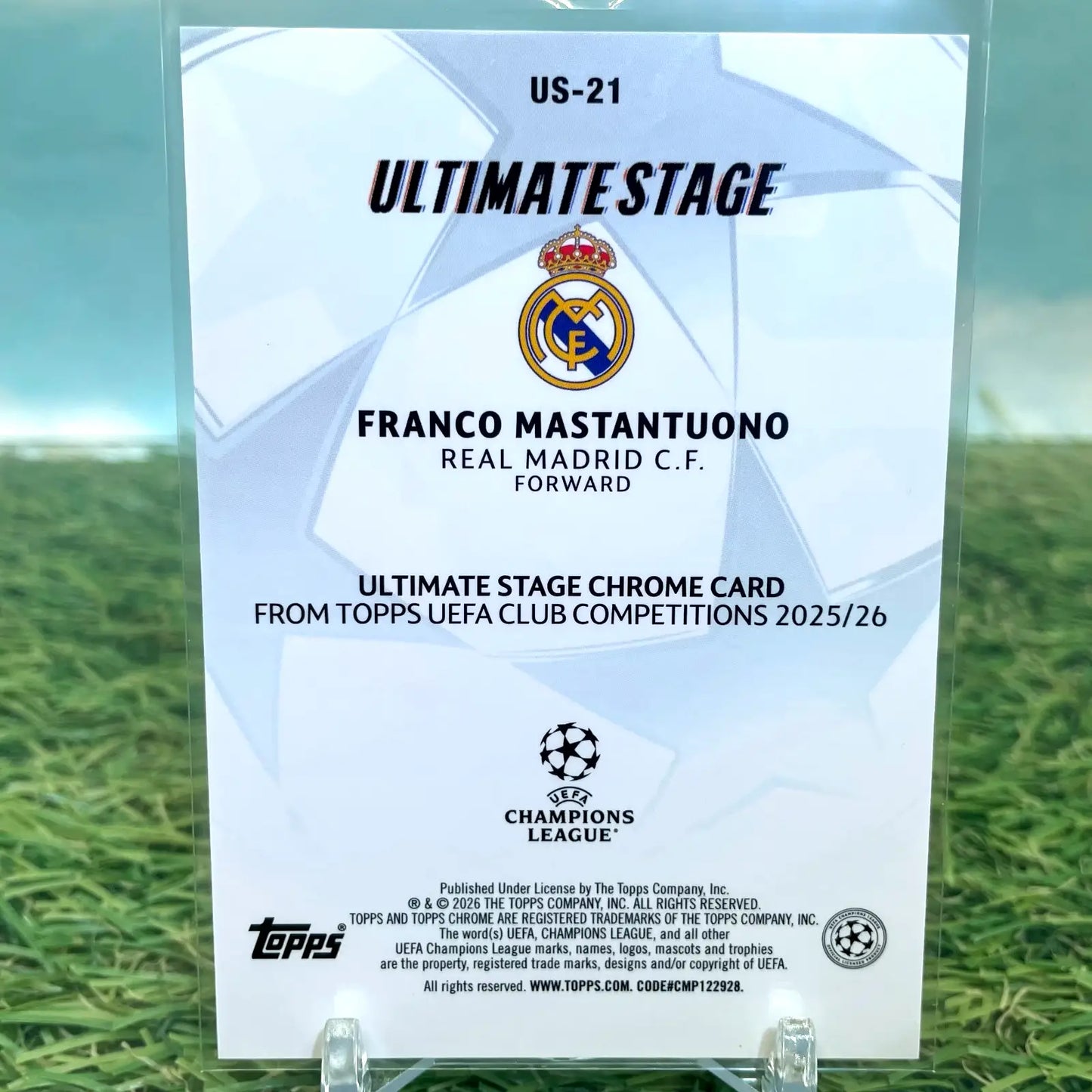 2025-26 Topps UEFA Club Competitions Ultimate Stage Chrome Franco Mastantuono RC - Soccer Card Single