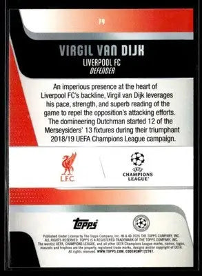2025-26 Topps UEFA Club Competitions Virgil van Dijk #79 Liverpool