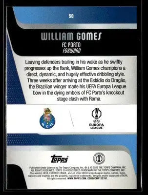 2025-26 Topps UEFA Club Competitions William Gomes #50 Porto