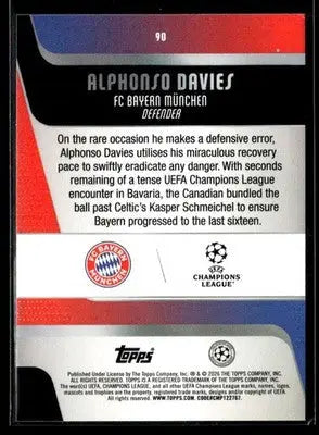 2025-26 Topps UEFA Club Comps Alphonso Davies #90 Raindrops FC Bayern Munchen