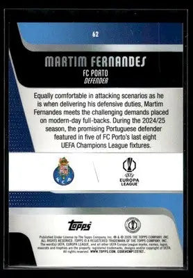 2025-26 Topps UEFA Club Comps Martim Fernandes #62 Neon Yellow FlowFractor