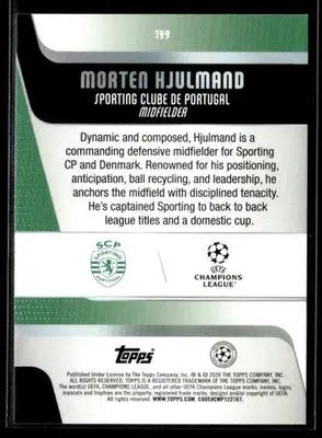 2025-26 Topps UEFA Club Comps Morten Hjulmand #199 Sporting Clube de Portugal