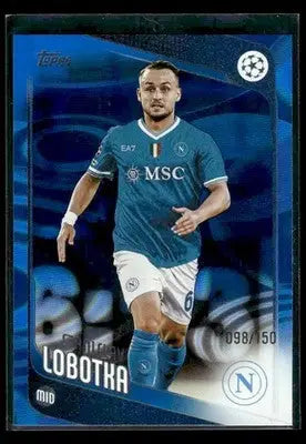 2025-26 Topps UEFA Club Comps Stanislav Lobotka #11 Blue Raindrops #/150 Napoli