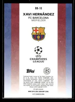 2025-26 Topps UEFA Club Comps Xavi Hernández #BB-10 Legendary Numbers