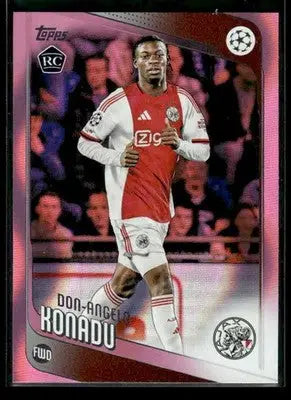 2025-26 Topps UEFA Club Don-Angelo Konadu #173 Neon Pink FlowFractor RC Ajax - Soccer Card Single