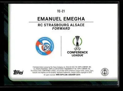 2025-26 Topps UEFA Club Emanuel Emegha #TC-21 Trophy Chasers RC Strasbourg - Soccer Card Single